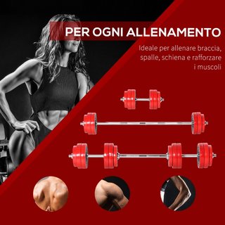 Set di Manubri Pesi 2 in 1 da 30kg, Dischi con Riv