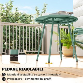 Set Bistrò Rattan 3 Pezzi: 2 Sedie, Tavolo Rotondo