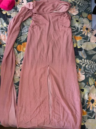 Vestido rosa brillante drapeado