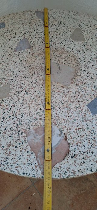 Conjunto Terraza Hierro Forjado y Mesa Terrazo
