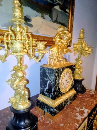 Candelabros Napoleón III Bronce Dorado