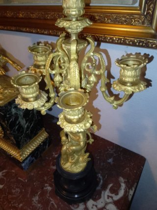 Candelabros Napoleón III Bronce Dorado