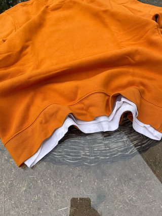 Felpa Girocollo Arancione con Bianco