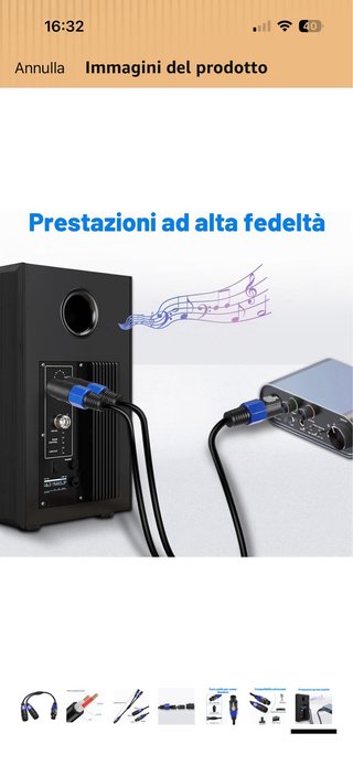 Cavo Adattatore Speaker 1 Maschio 2 Femmina