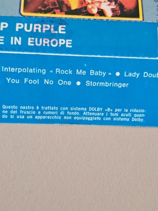 Deep Purple – Made In Europe MC Musicassetta 1976
