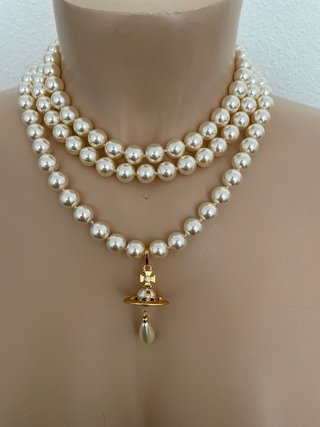 Collar Vivienne Westwood 3 filas oro