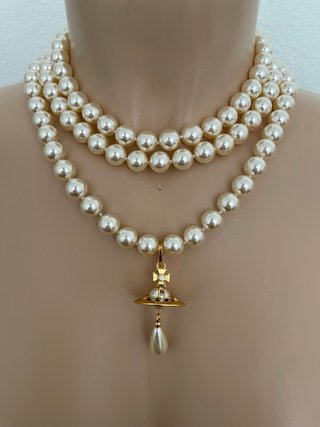 Collar Vivienne Westwood 3 filas oro