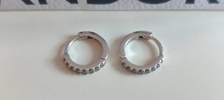 Pendientes Aro Pandora Plata Rodiada
