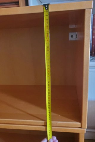 2 Módulos muebles altos pared con vitrina cristal