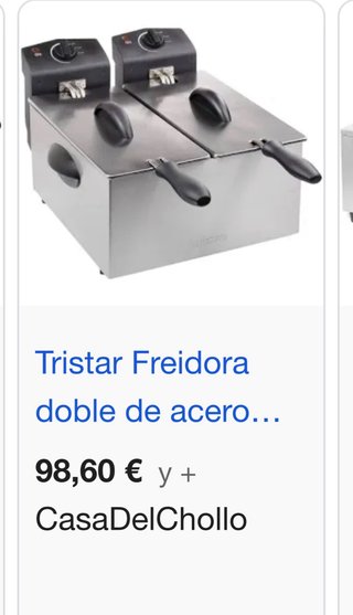 Freidora doble Tristar acero