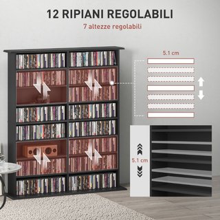 Mobile Libreria porta CD a 16 Ripiani dal Design M