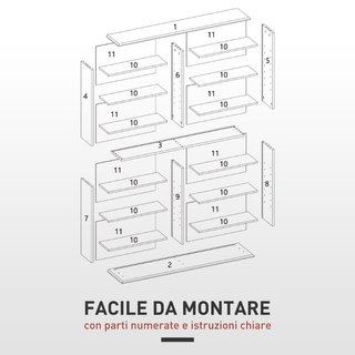 Mobile Libreria porta CD a 16 Ripiani dal Design M