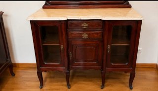 Mueble Antiguo 100 Años Madera Mármol