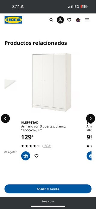 Balda blanca IKEA KLEPPSTAD 76x50 cm