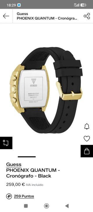Reloj Guess Phoenix Quantum Cronógrafo Negro