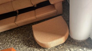 Sofá modular tela beige y marrón