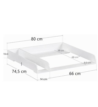 Cambiador Bebé Madera Blanco 80x66cm