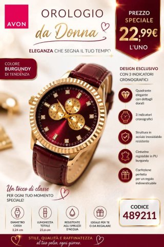 Orologio da Donna Avon Burgundy