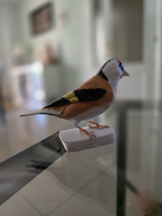 Jilguero 3D pintado a mano