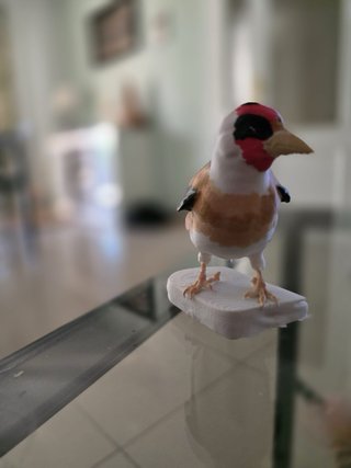Jilguero 3D pintado a mano