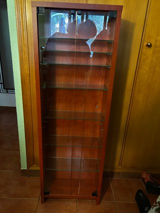 Vitrina de madera y cristal