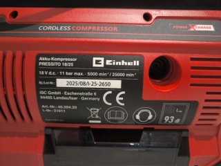 Compresor de aire Einhell Pressito 18/25 a Batería