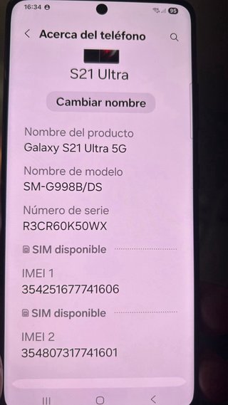 Samsung Galaxy S21 Ultra Negro como nuevo muy poco