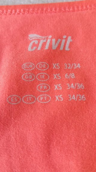 Camiseta tirantes Crivit naranja Talla XS