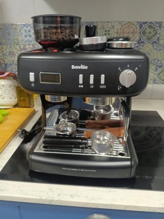 Cafetera Breville Barista. Portafiltro naked