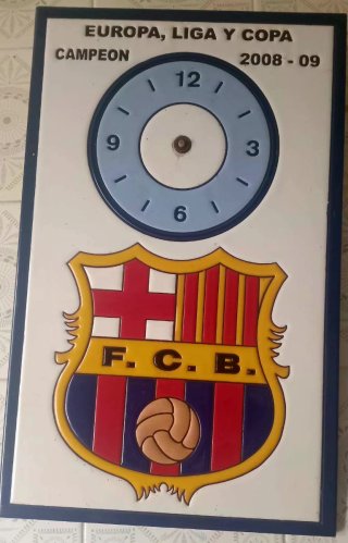 Azulejo Reloj FC Barcelona Campeón 2008-09.