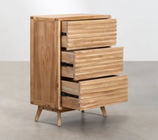 Sklum Cómoda de 3 cajones 70x40 cm madera natural