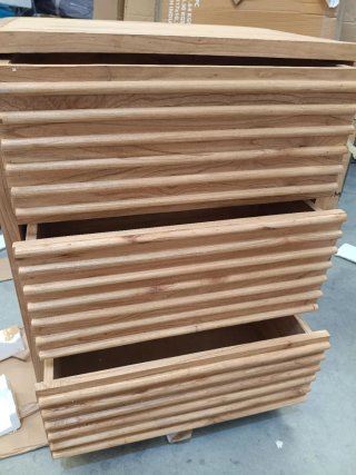Sklum Cómoda de 3 cajones 70x40 cm madera natural