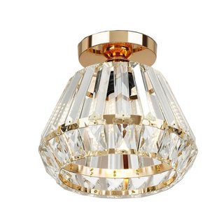 Lámpara de techo cristal y oro