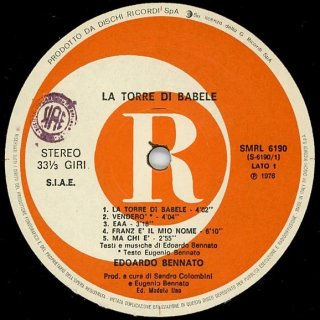 Edoardo Bennato La Torre di Babele LP 12" 1976