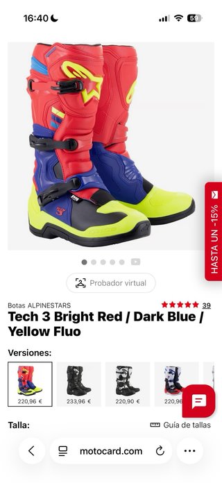 Botas Enduro Alpinestars Tech 3  Talla 43