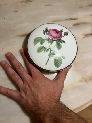 Caja joyero porcelana rosas filo dorado