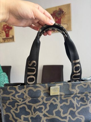 Bolso Tote Tous Kaos Negro y Marrón Grande