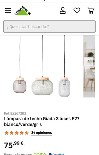 Lámpara colgante metal y madera
