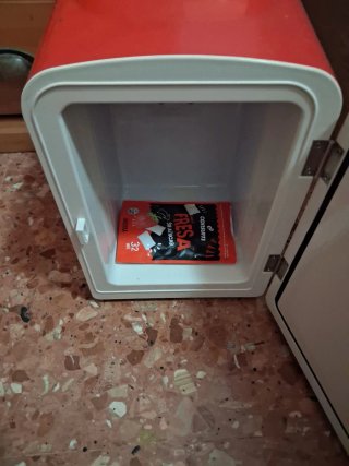 Nevera pequeña roja