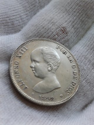 Moneda 2 Pesetas Alfonso XIII 1892