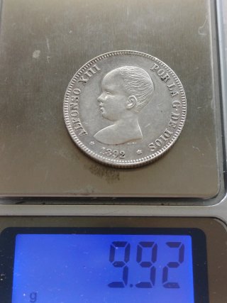 Moneda 2 Pesetas Alfonso XIII 1892
