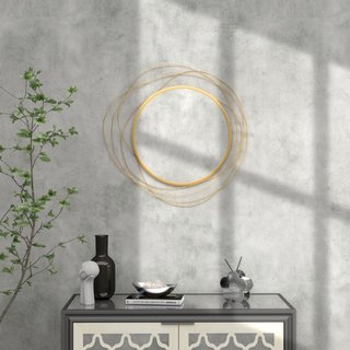 Specchio Moderno e Rotondo Decorativo a Muro con G