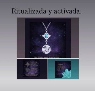 Colgante Triple Protección Plata Turquesa