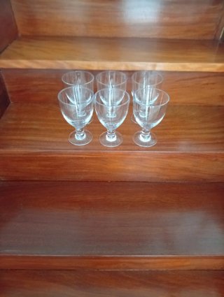 6 copas de cristal grueso transparentes