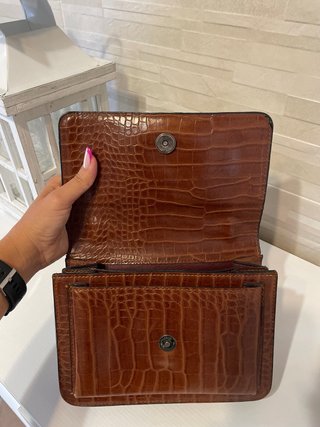 Borsetta effetto coccodrillo marrone