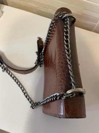 Borsetta effetto coccodrillo marrone