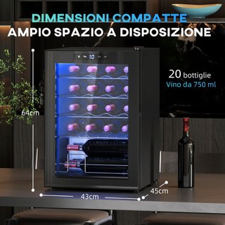 Cantinetta Vino Refrigerata per 20 Bottiglie, Capa