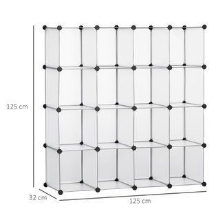 Sistema de estantería modular con 16 cajas separad