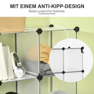 Sistema de estantería modular con 16 cajas separad