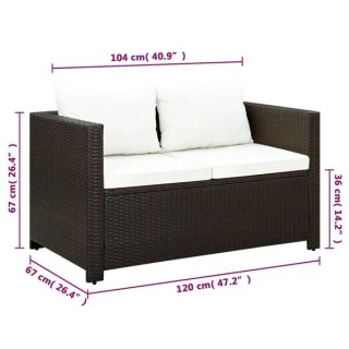 Conjunto Muebles Jardín Ratán Sintético Marrón